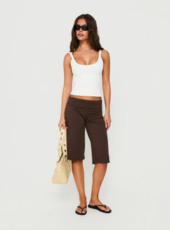 Laroy Folded Capri Pant Chocolate