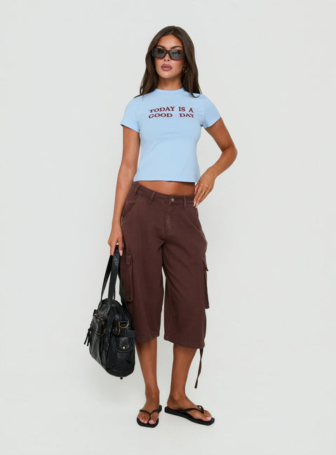 Hudsen Longline Cargo Shorts Washed Brown