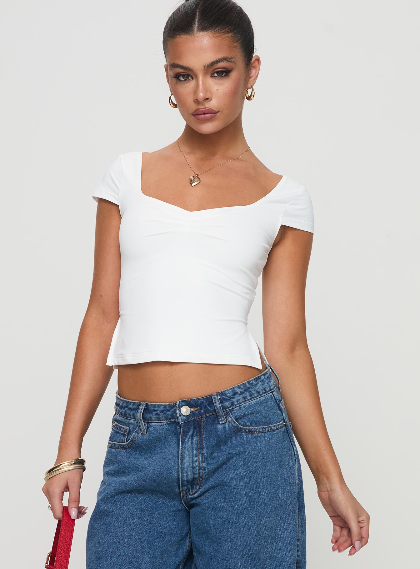 Rehna short sleeve top white