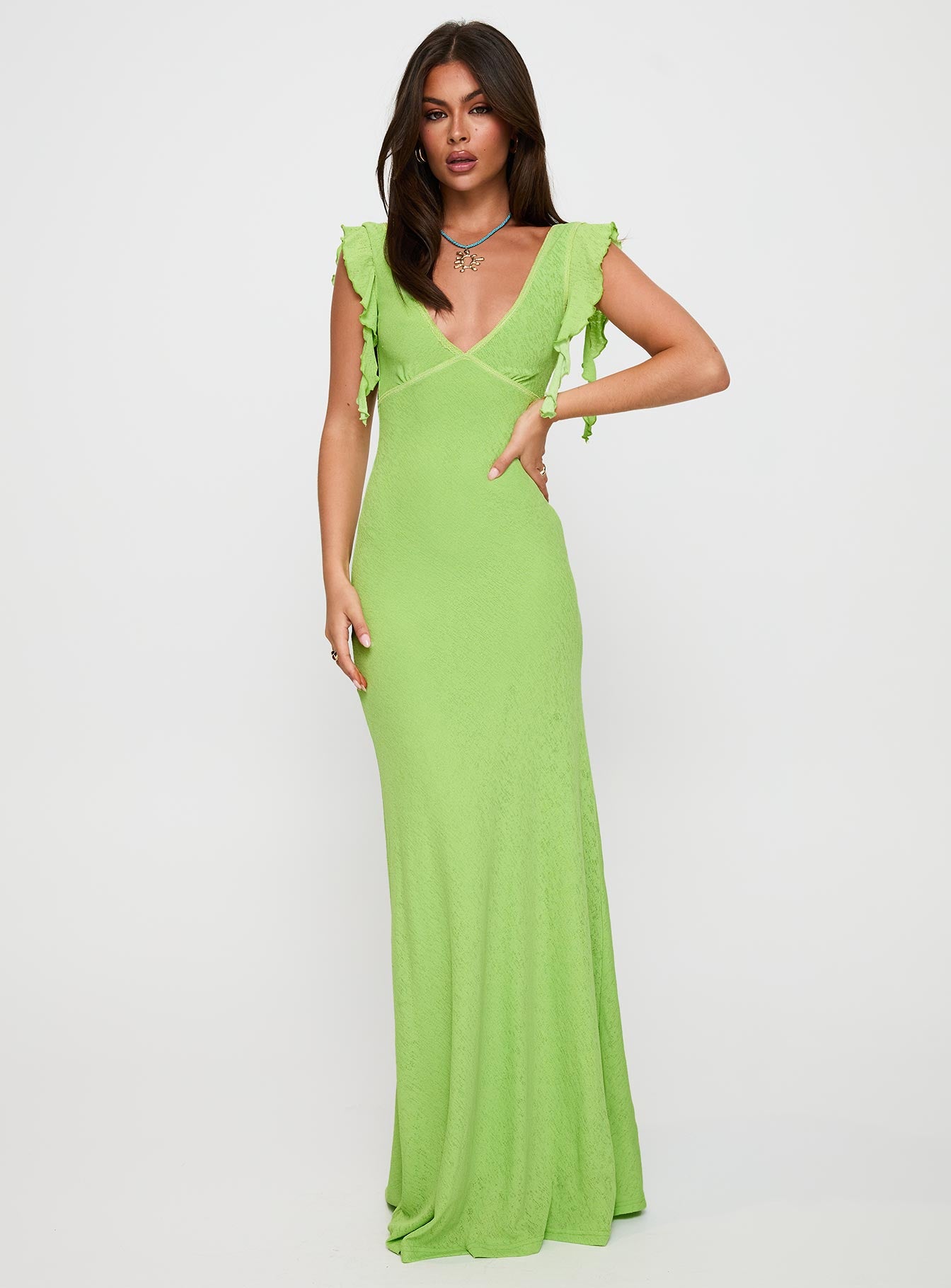 Soleila Maxi Dress Green Tonal | Princess Polly Soleila Maxi Dress Green Tonal | Princess Polly