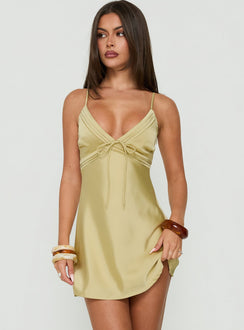 Iseabal V Neck Mini Dress Green
