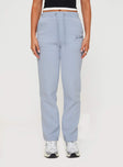 Princess Polly Mid Rise  Je T'adore Track Pant Pale Blue