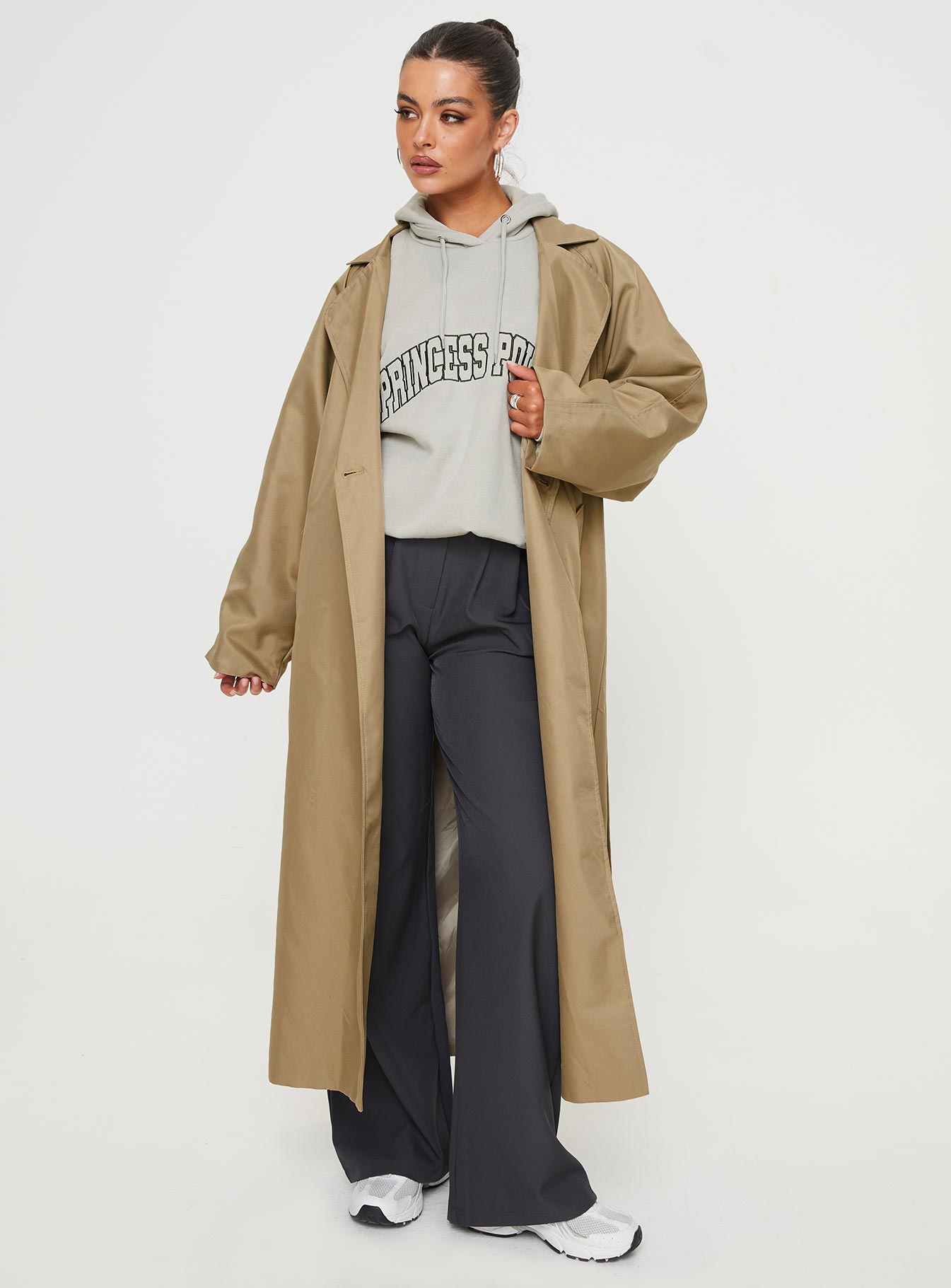 一つ買って一つ進呈 eaphi multi way volume trench coat beige