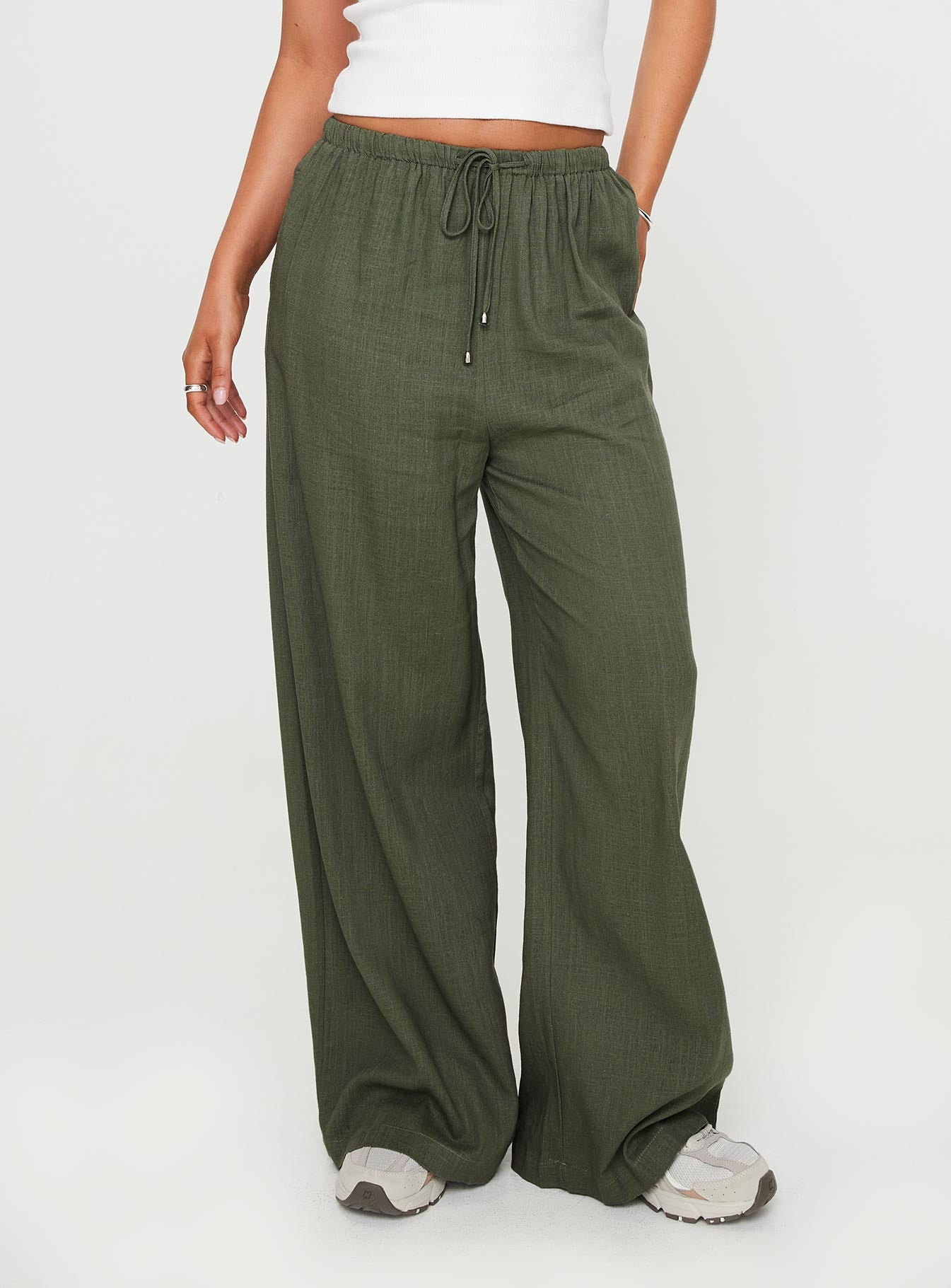 Ogilvie linen blend pants olive