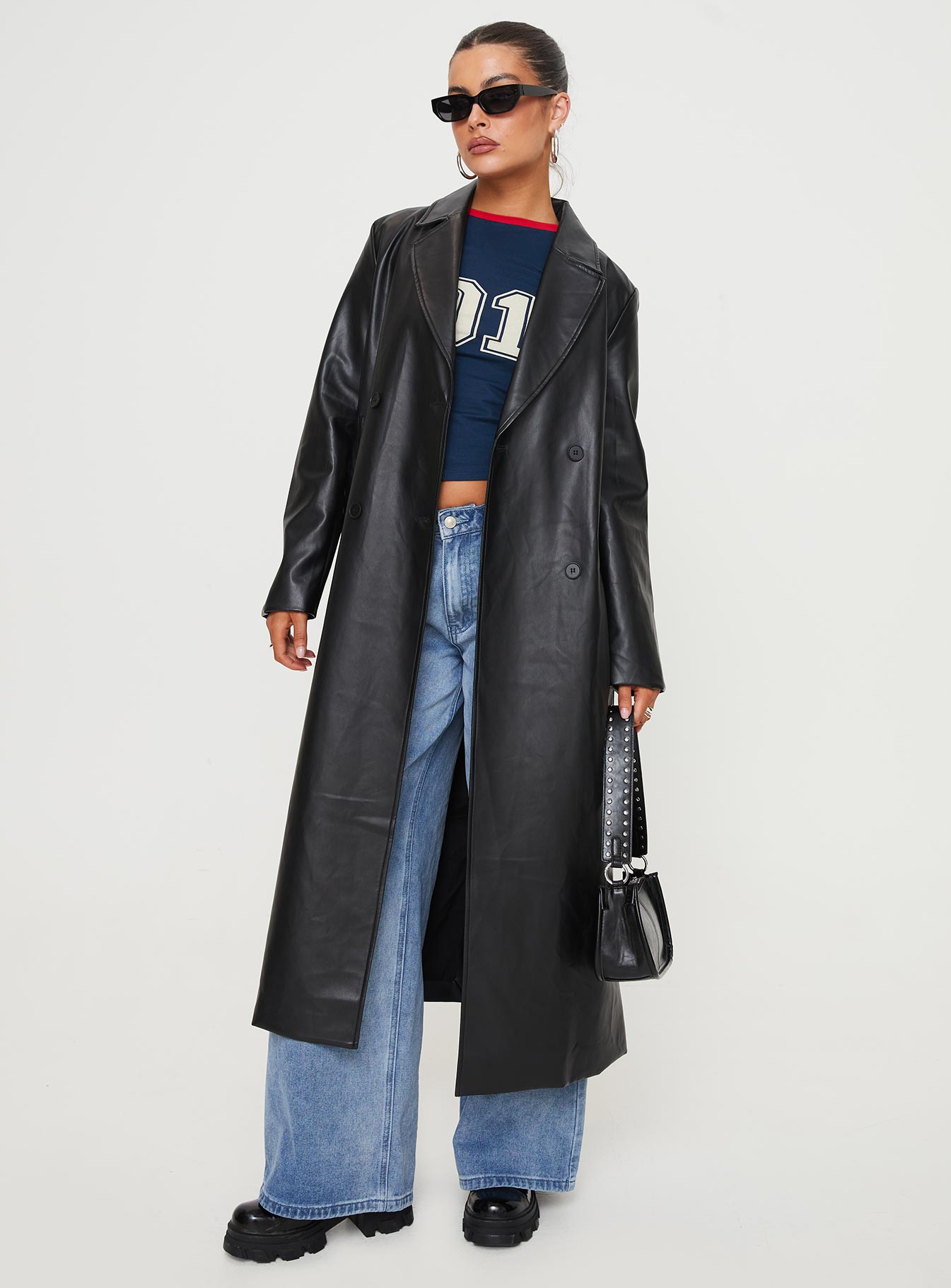 Faux on sale trench coat