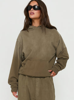 AT Pullover Oversized Hoodie Washed Olive