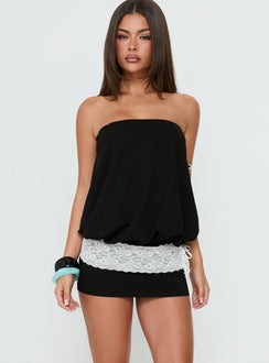 Calina Strapless Playsuit Black