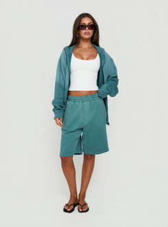 AT Fleece Baggy Jort Washed Teal
