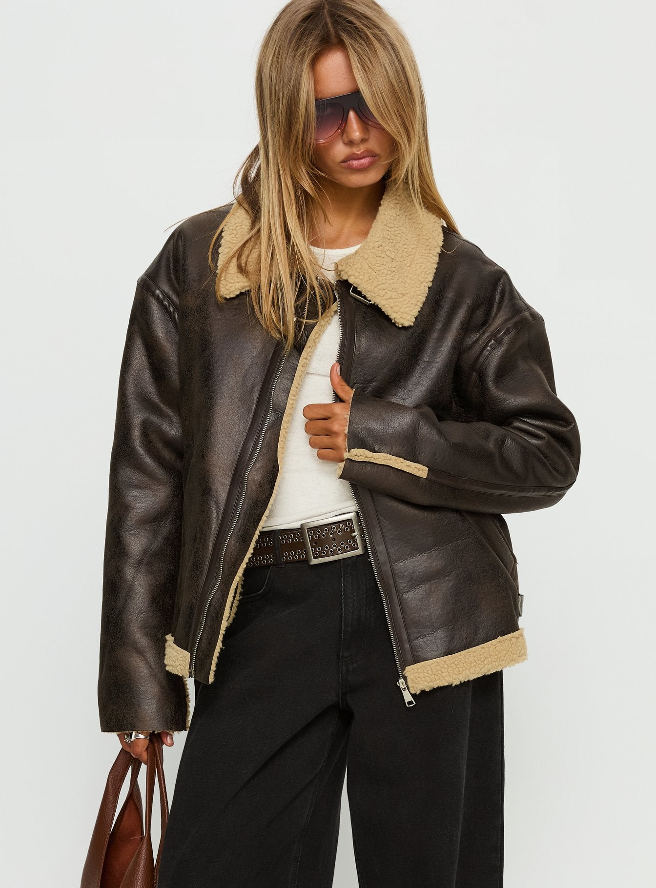 Benetta Collared Jacket Brown | Princess Polly