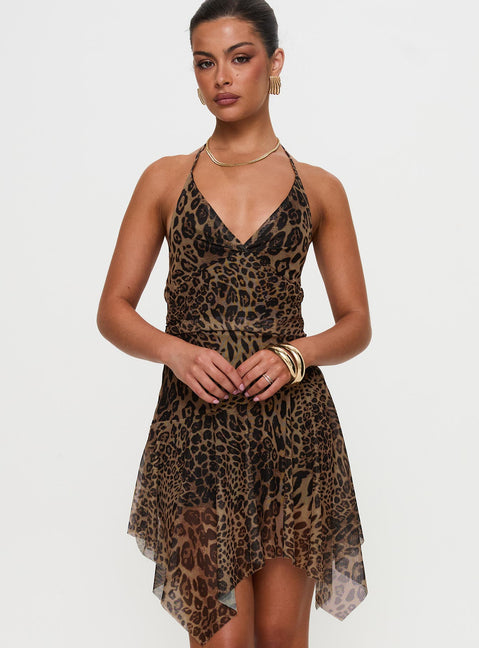 Sabetha Mini Dress Leopard | Princess Polly Sabetha Mini Dress Leopard | Princess Polly