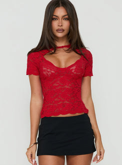 Giallo Lace Top Red