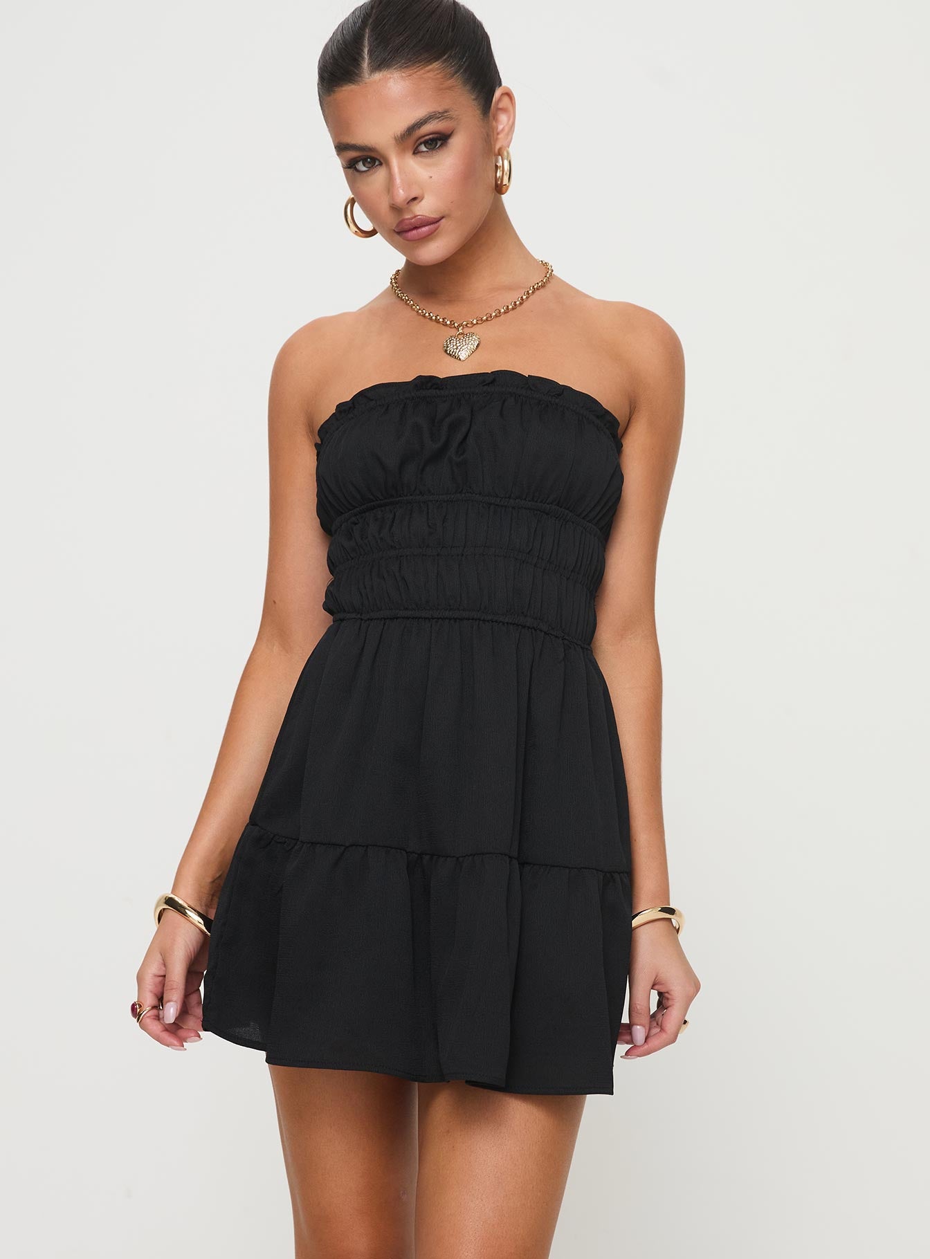 Joie strapless mini dress black