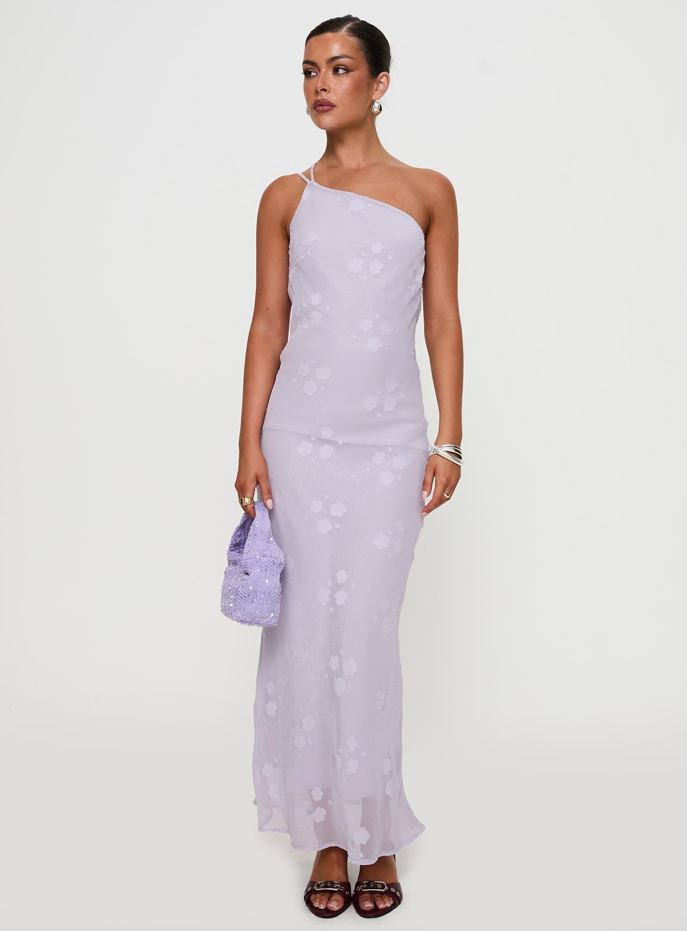 Jazmira One Shoulder Maxi Dress Lilac | Princess Polly Jazmira One Shoulder Maxi Dress Lilac | Princess Polly