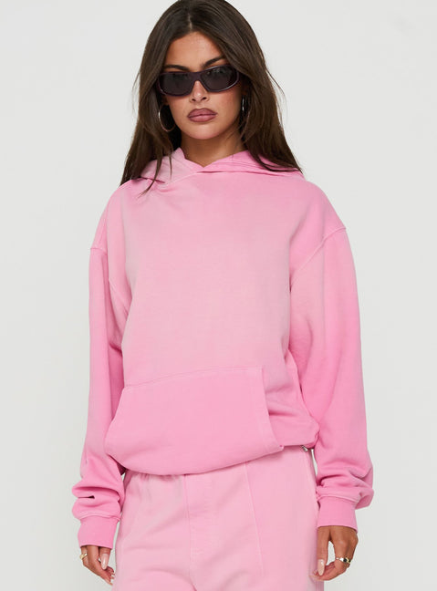 AT Pullover Oversized Hoodie Washed Pink