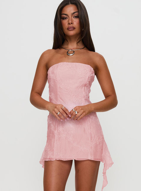 Tomika Strapless Mini Dress Pink