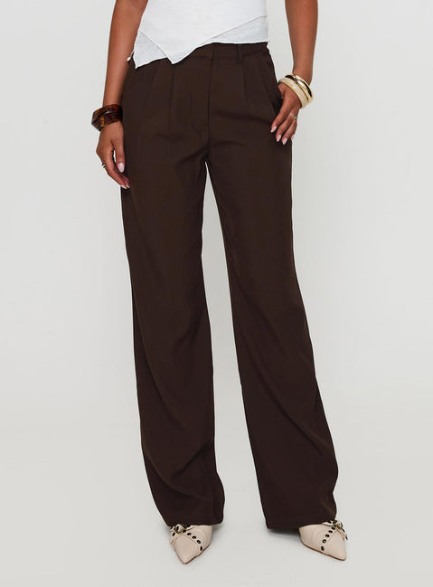 Ambient Wide Leg Pant Chocolate | Princess Polly Ambient Wide Leg Pant Chocolate | Princess Polly