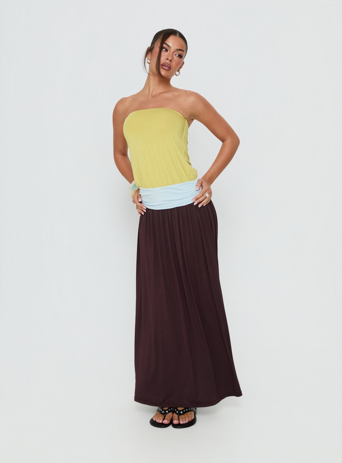 colour block maxi dresses Women's Paradisa Atlantis Green & Blue Color Dress | Size: S and beautiful color Coast Women's Colour Block Pleated