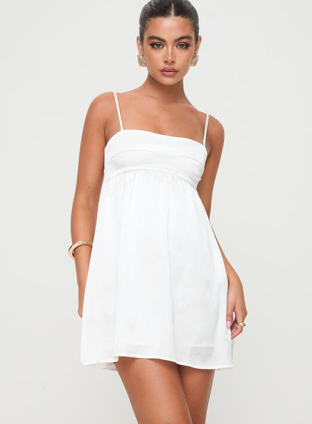 Pois ポワ】saten summer dress white21ツインパワーxd c5000xg