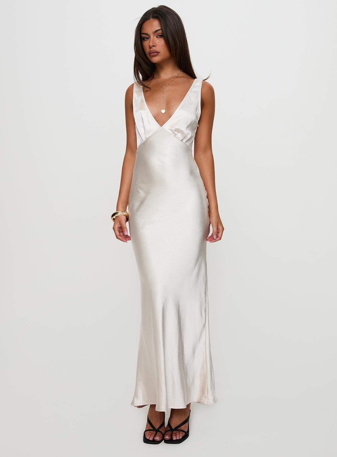 adelie maxi dress champagne Adele Halter Maxi Dress ~ Champagne Luxe Satin Show Me Your Mumu