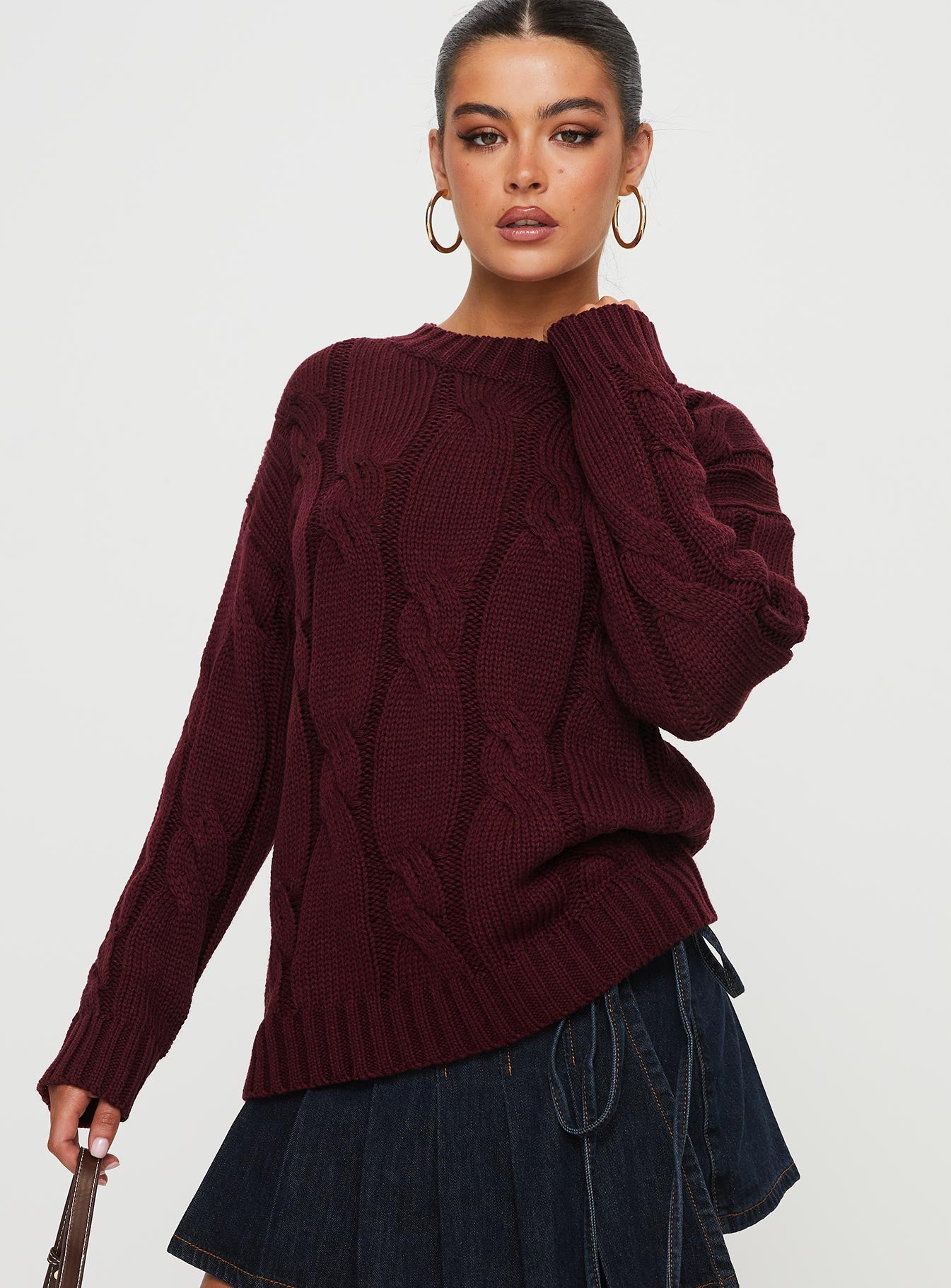 Burgundy deals wool sweater