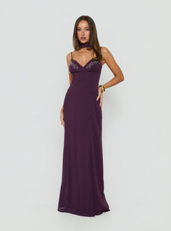 Jadira Scarf Maxi Dress Plum