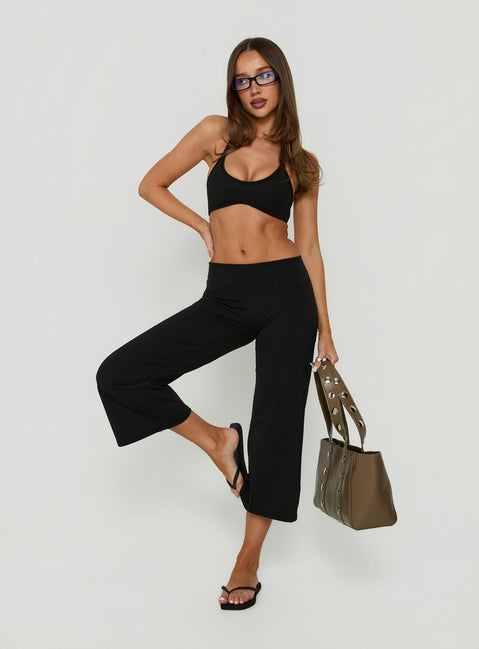 Symmetry Active Wide Leg Capri Pants Black