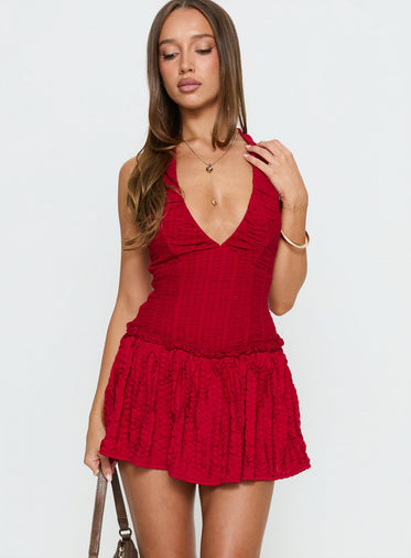 open lace back dress Saylor Red Savannah Lace Romper/Jumpsuit sz S  ASC Resale