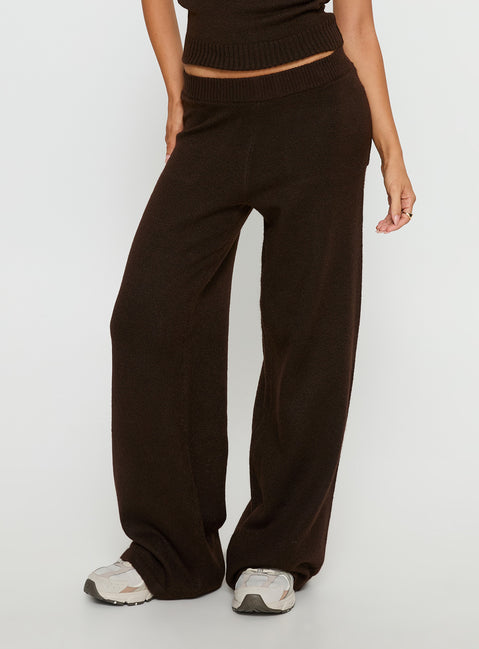 Bekki Wide Leg Knit Pant Brown