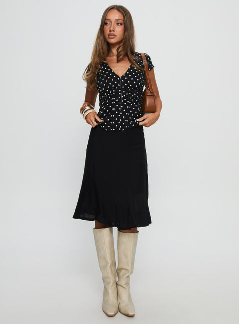With Kindness Midi Skirt Black