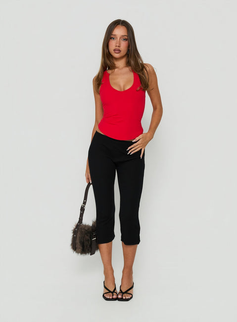 Baseline Rib Capri Pants Black