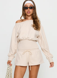 Aryn Track Shorts Cream