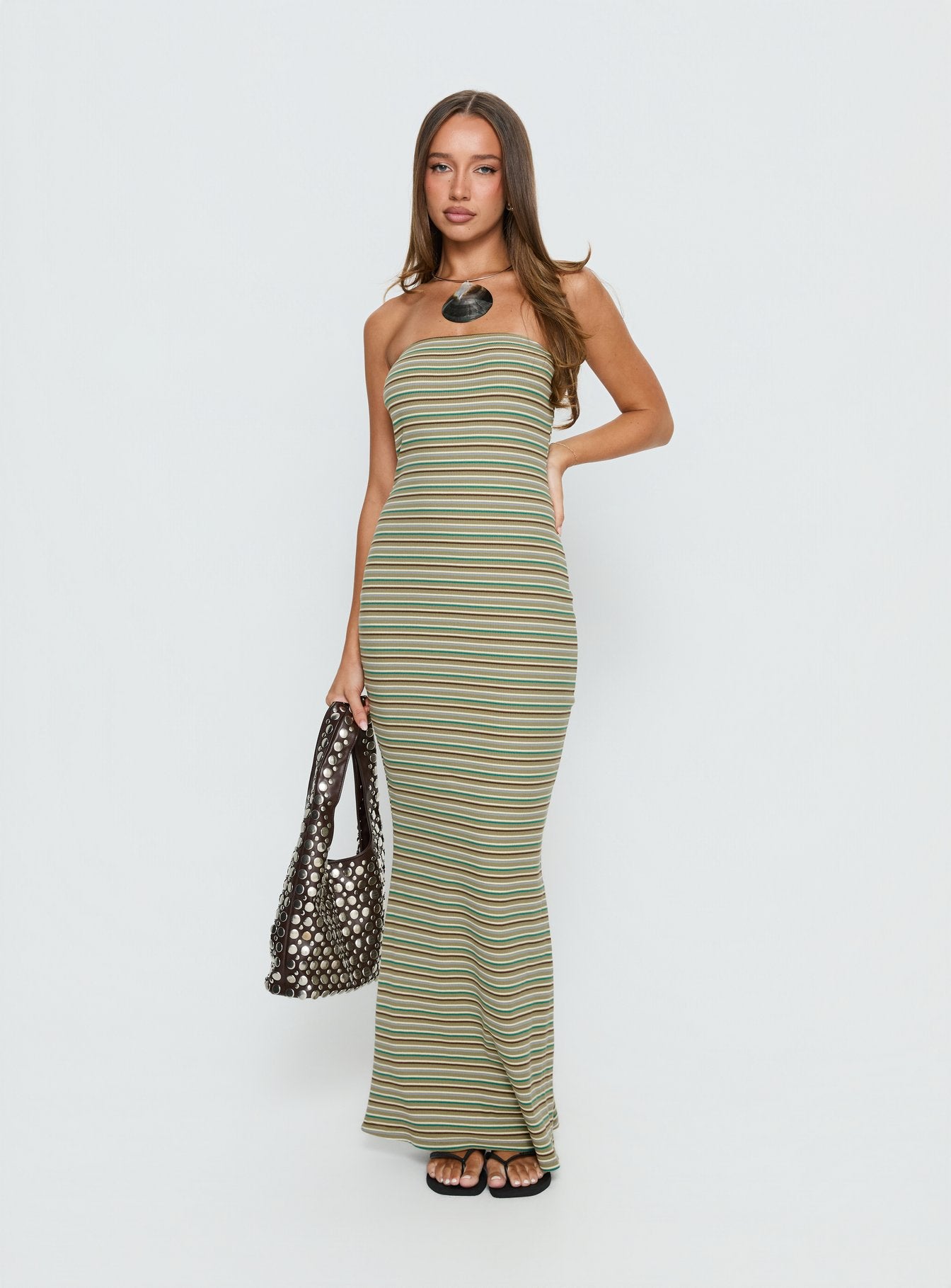 Solola Strapless Maxi Dress | Green Stripe | Womens | Princess Polly Solola Strapless Maxi Dress | Green Stripe | Womens | Princess Polly