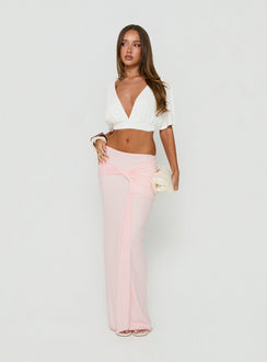 Isador Ruched Maxi Skirt Pink