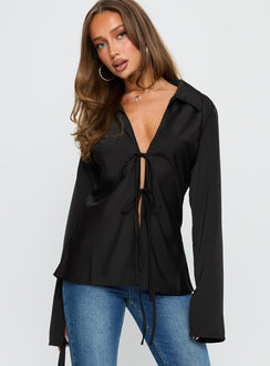 Way Life Goes Long Sleeve Top Black