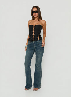 Eden Lace Up Corset Black