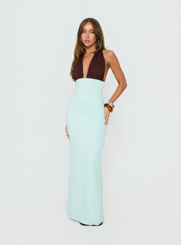 white christmas dresses Lime Green Halter Printed Maxi Dress – Peacocks & Pearls Lexington main image 0