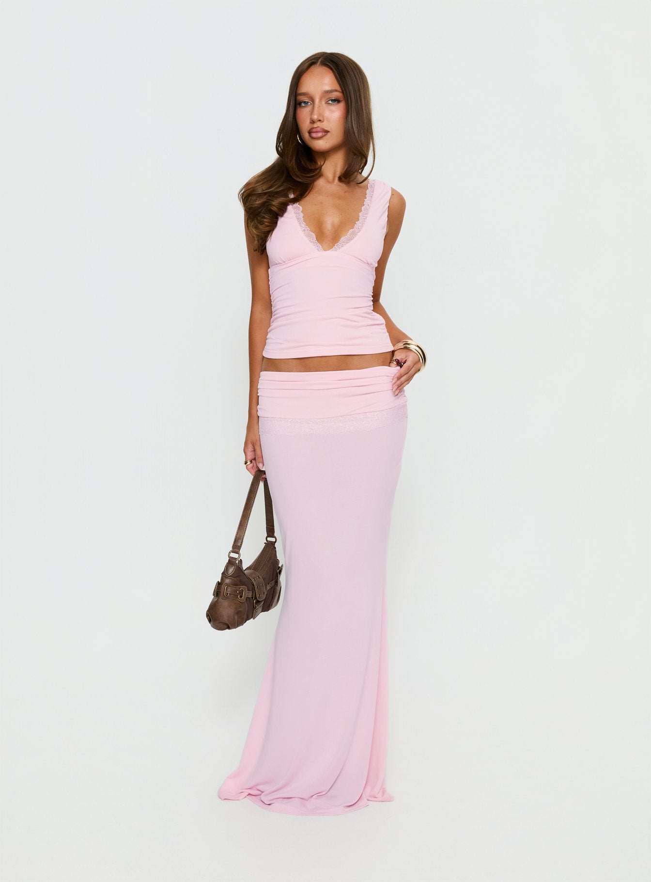 Zespri Jersey Maxi Skirt Pink | Princess Polly