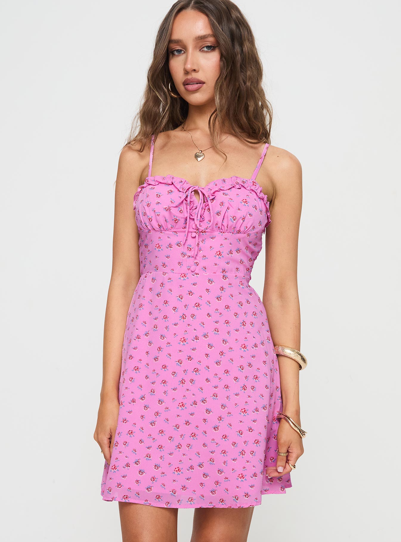 princess polly love birds mini dress Love Birds Mini Dress Pink Floral