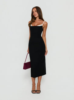 Renaissance Corset Lace Midi Dress Black / White