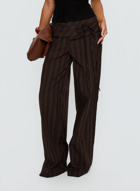 Seneca Wrap Pant Brown Stripe