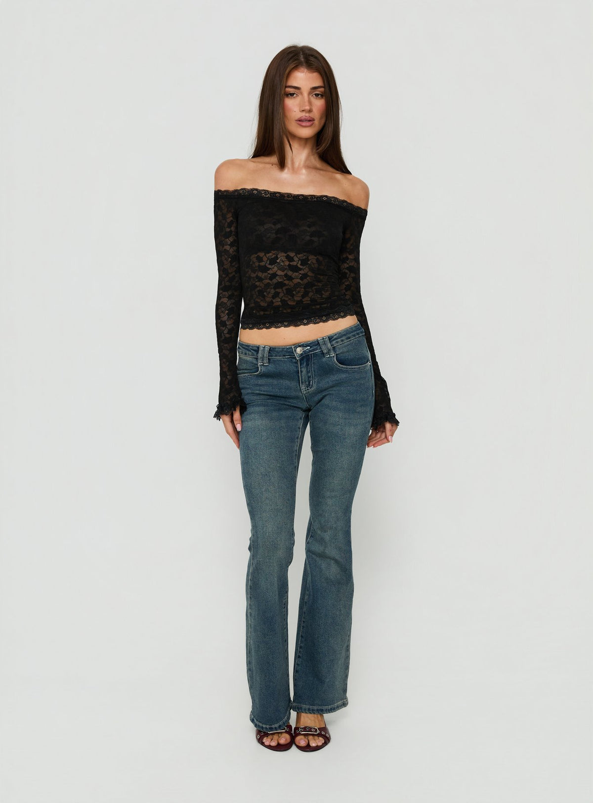 Mochapella Off The Shoulder Top Black