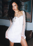 product Princess Polly Sweetheart Neckline  Ashwood Lace Sleeve Mini Dress White Petite