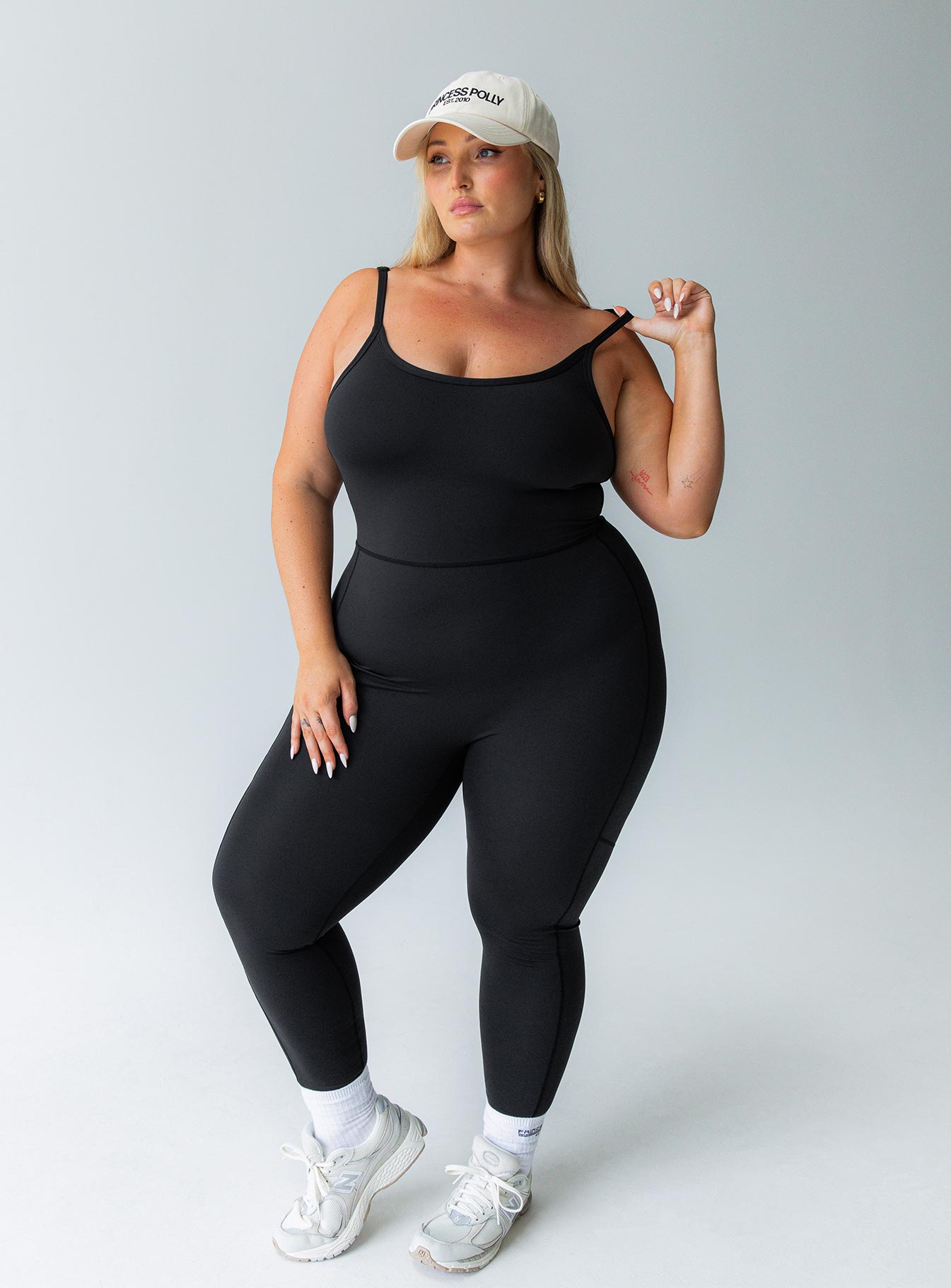 Go getter activewear jumpsuit black curve