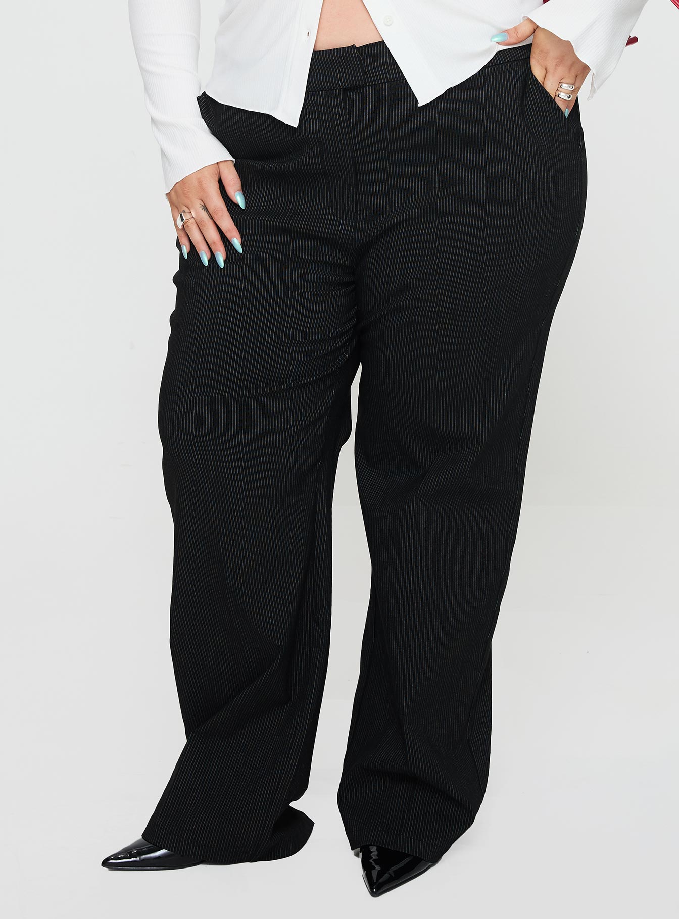 Jeller pinstripe pants black curve