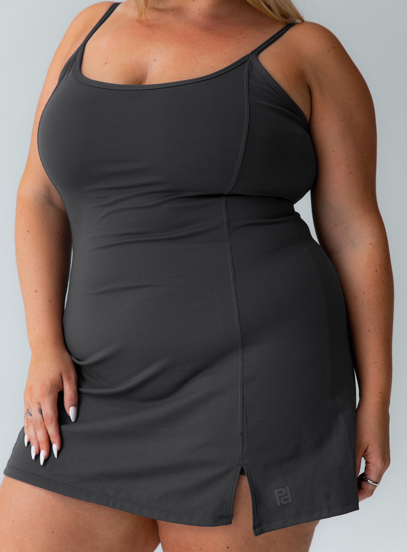 Ambition activewear mini dress grey curve