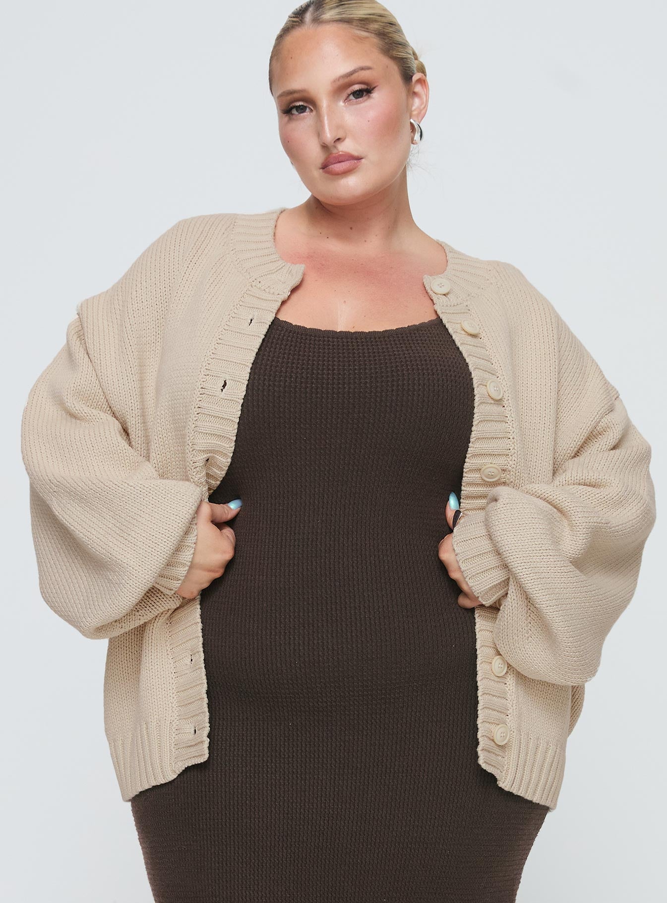 Edern cardigan cream curve