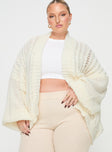 Abner Cable Cardigan Cream Curve Princess Polly  Cropped 