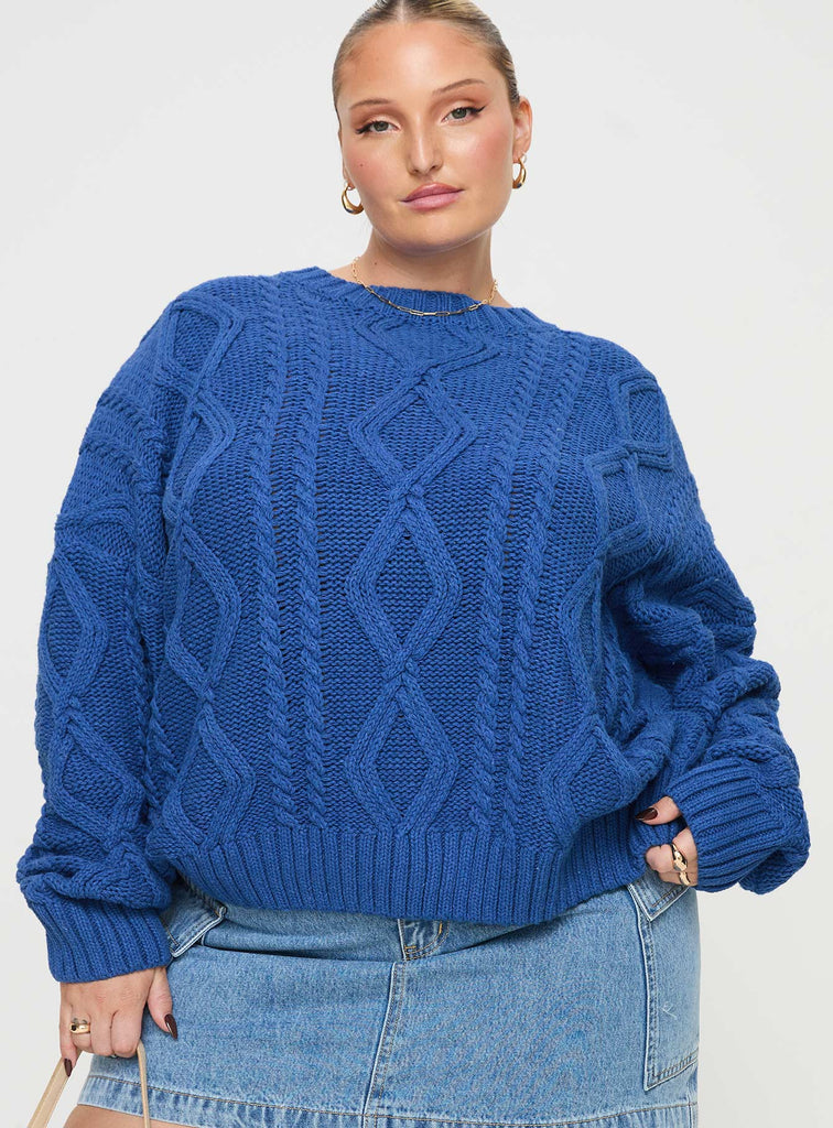 Anaya Oversized Sweater Monday Blues Curve