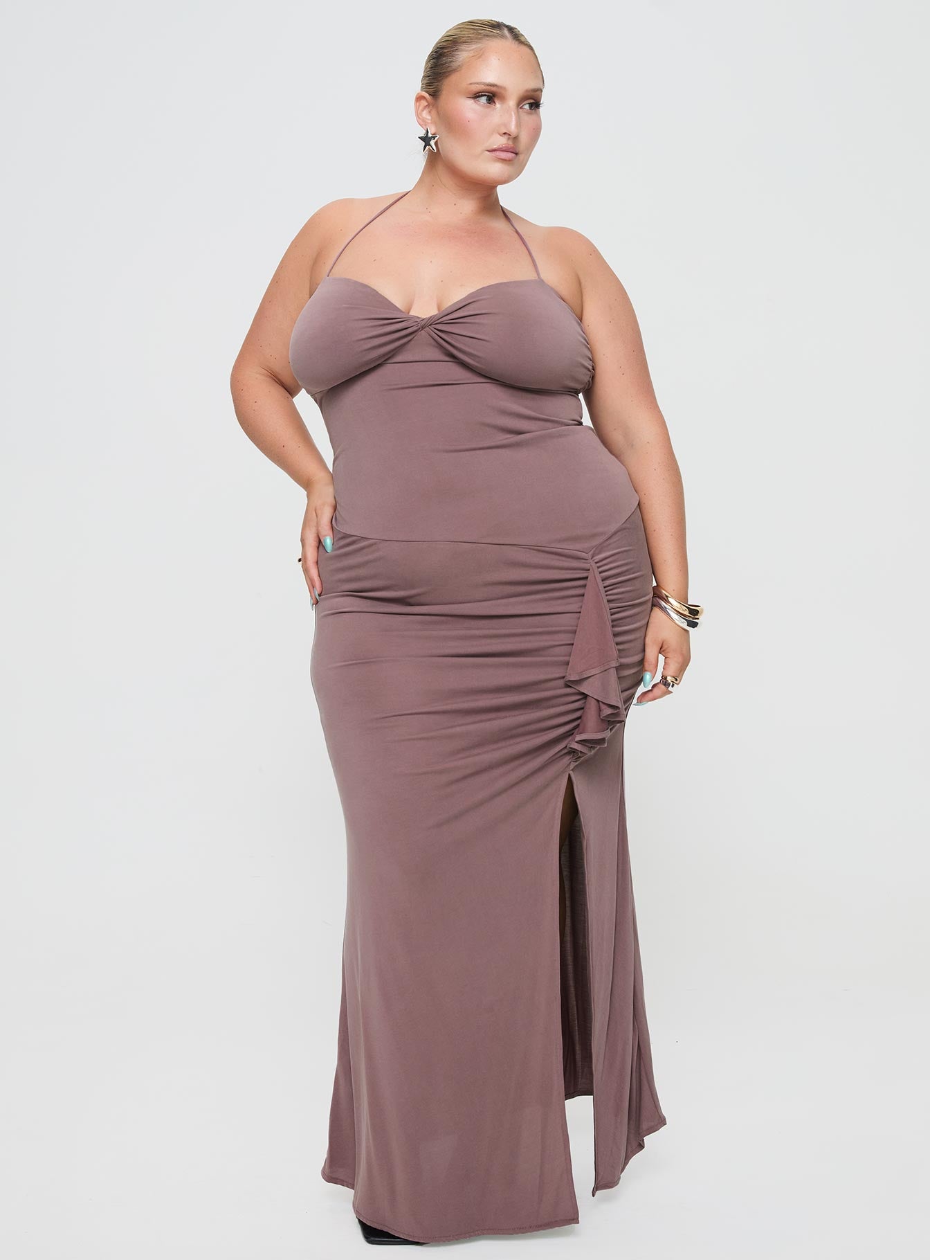 Destinations maxi dress mauve curve