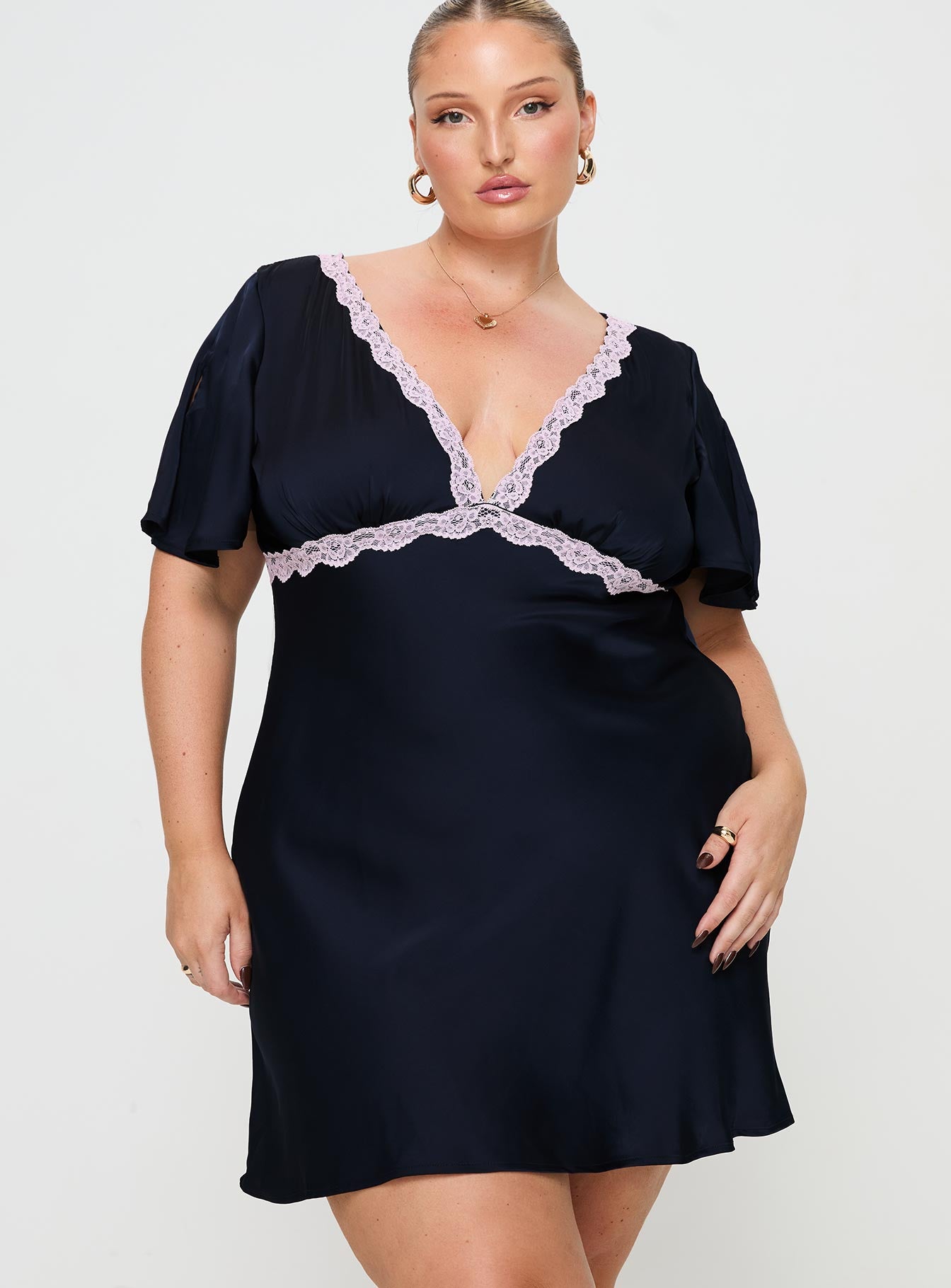 Jaron mini dress navy curve